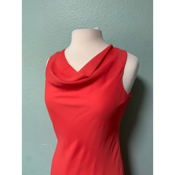 Vintage Giorgio Fiorlini Women's Peach Orange‎ Drap Dress Size 10 - Picture 3 of 10